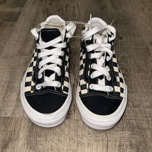 Vans Black and White Checkered Sneakers Retro Style